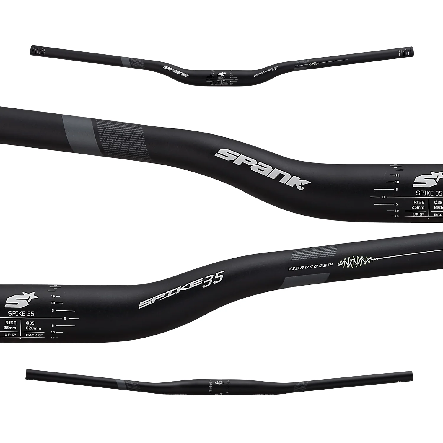 Manubrio para bicicleta Spike 35 Vibrocor Bar, 40R Black